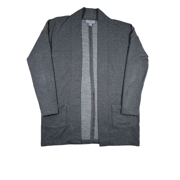 Free Fly Womens Size Medium Dark Grey Thermal Fleece Open Cardigan Pockets - Picture 1 of 6